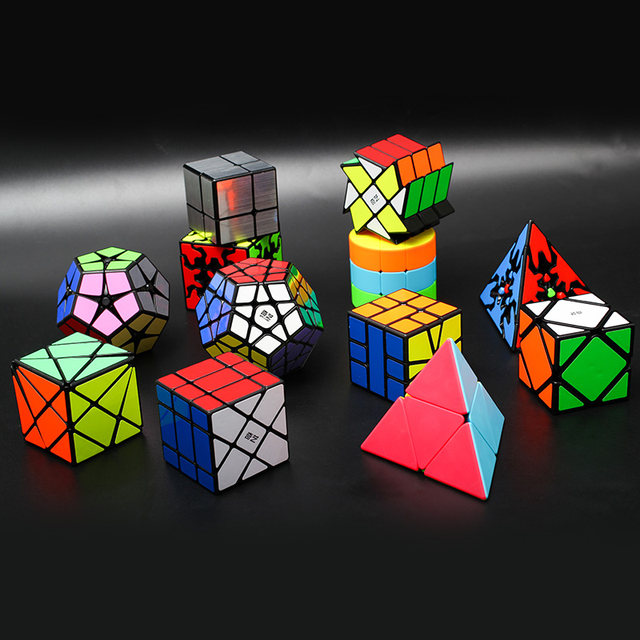 Qiyi Rubik's Cube Set full set of children's gift box three -fourth -order pyramid mirror maple leaf gear alien puzzle toys