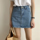 High-waisted denim skirt for women in summer new large size slightly fat mm slim and small A-line hip short skirt trendy