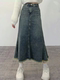 Retro mid-length denim skirt for women in spring and summer 2024 new large-size fish tail half-body long skirt A-line slim hip-pack skirt