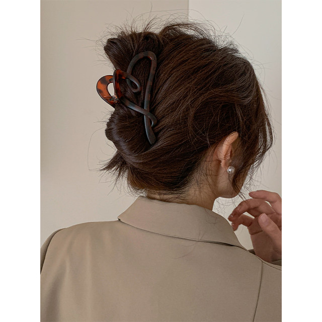 High-end love hair clip for women 2025 new style back head hair clip large shark clip hair clip headgear