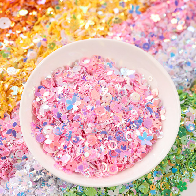 Plum Blossom Box Color Small Sequins Diy Material Pack Accessories Macaron Color Mixed Handmade Decorative Quicksand Fillet
