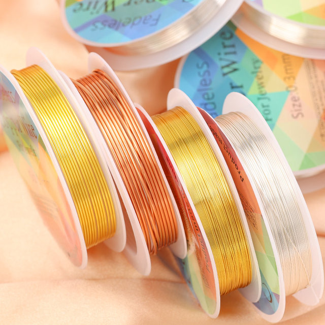 Copper wire DIY handmade jewelry beaded metal braided material wrap wire finning fixed wire handmade hairpin