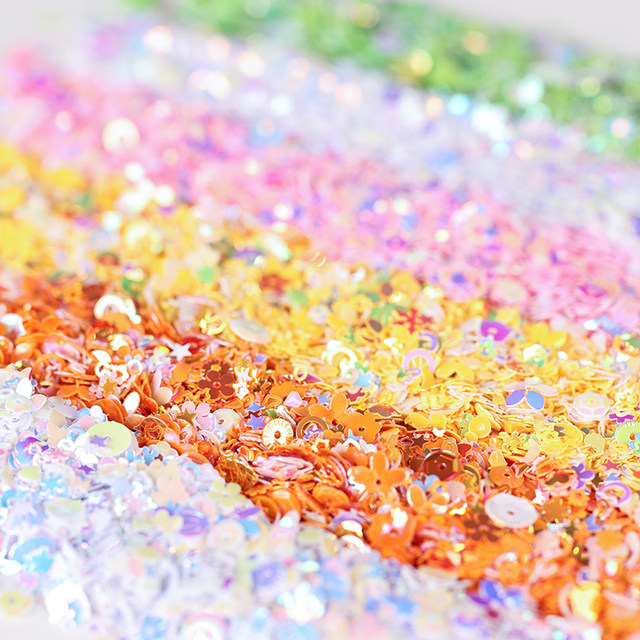 Plum Blossom Box Color Small Sequins Diy Material Pack Accessories Macaron Color Mixed Handmade Decorative Quicksand Fillet
