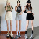 2024 spring and summer new simple and versatile casual skirt for women with high waist slim straps A-line hip-pack miniskirt