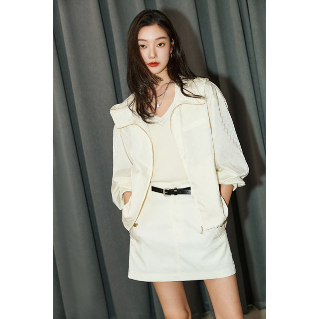 LILY summer new women's clothing retro fashion commuting versatile and chic slim high waist A-line miniskirt