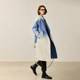 LILY new winter women's light luxury mulberry silk rabbit fur gradient double-sided printed wool double-sided wool coat
