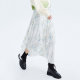 LILY Spring New Women's Gentle Print Chic Irregular Pleated Skirt Women