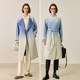 LILY new winter women's light luxury mulberry silk rabbit fur gradient double-sided printed wool double-sided wool coat
