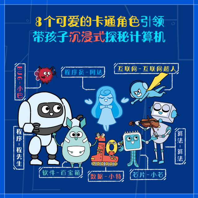 This is the 8 volumes of computers for children's comic books for 6-12 years old, extracurricular books for primary school students, basic knowledge of computers, popular science, popular science, comics, Internet programming
