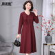 Xima wool skirt dress autumn and winter base 2025 new style middle-aged and elderly people dignified and decent wedding dress