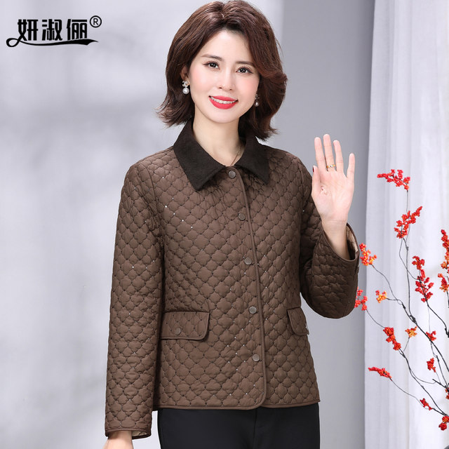 High-end brand mom autumn short coat 2025 new style small middle-aged and elderly women's light cotton windbreaker