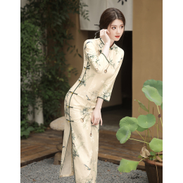 Autumn and winter cheongsam cold feeling improved young dress woman high-end temperament senior retro new Chinese style body