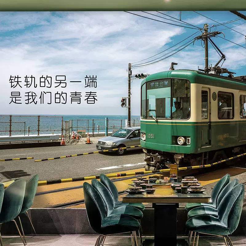 日本樱花电车壁纸风景背景布居酒屋拉面馆寿司料理店装饰日式 日本樱花电车壁纸风景背景布居酒屋拉面馆寿司料理店装饰日式