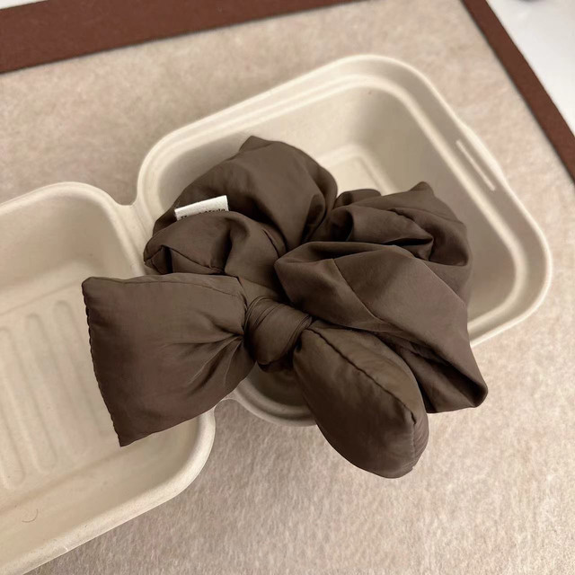 South Korea's Dongdaemun new foam cotton bow hair tie high-end pleated pillow hair rope low ponytail leather case