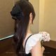 Hepburn style hair clip Louis bow tie clip women's hair volume back head hair ornaments high-end shark clip