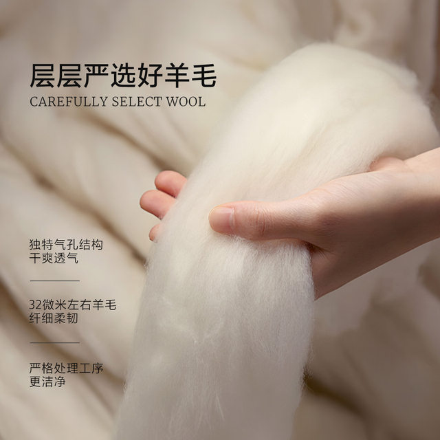 Mercury home textile wool imported from Australia spring and autumn quilt winter quilts for double quilts for student dormitory keep warm and thickened with core