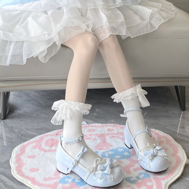 Nanny Party original authentic lolita low heel flat bottom round toe cute sweet girly lolita lo shoes
