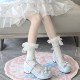Nanny Party original authentic lolita low heel flat bottom round toe cute sweet girly lolita lo shoes