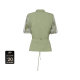 Sdeer San Dior women's clothing fresh and literary waist-closing mesh smudged flared sleeve shirt S24260405
