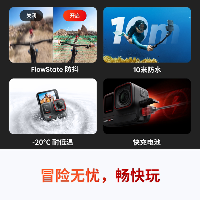 Shadowstone Insta360 Ace Pro action camera video motorcycle riding anti-shake