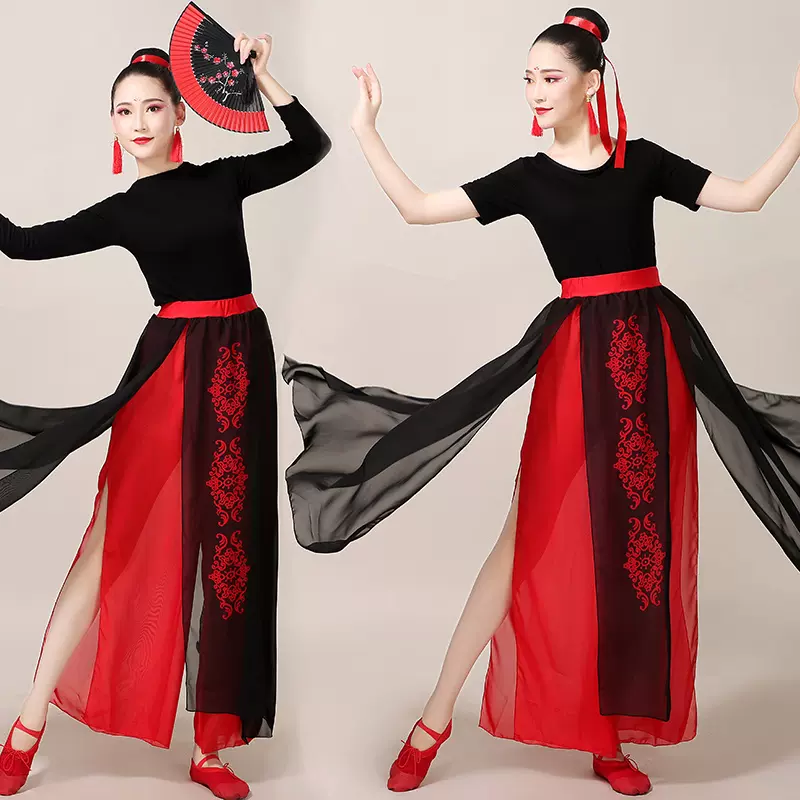 古典舞练功服女青春有你中国风扇子舞表演服装古风芒种