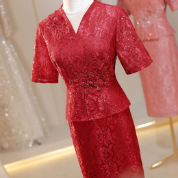 Noble temperament She-in-law wedding dress belly-showing 2023 new brand middle-aged mother wedding banquet cheongsam