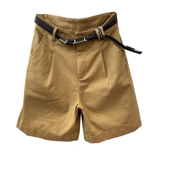Large size casual shorts for women in summer 2025 loose fat girl mm overalls high waist slimming wide legs five-point mid-sized pants