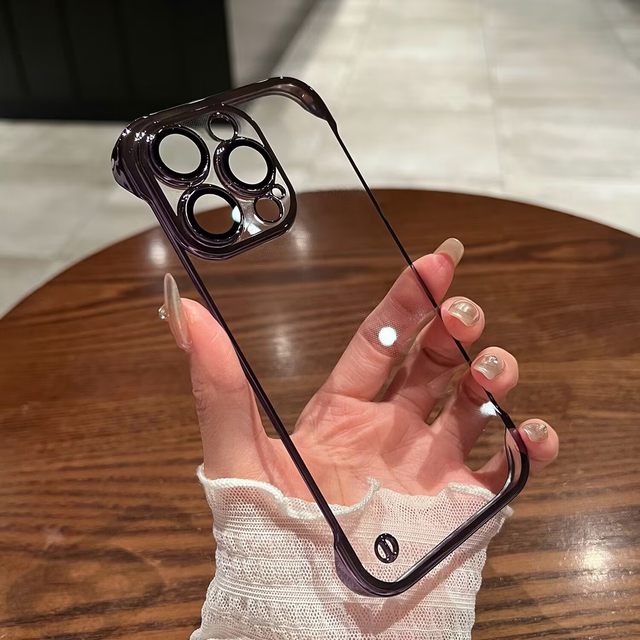 Comes with lens film suitable for Apple 14 promax mobile phone case 16 borderless new iPhone 15 Pro transparent ultra-thin plus all-inclusive anti-fall and dust-proof 11 high-end sense 13pm simple 12 hard 7