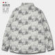 Western denim illustration plant forest forest series large size long-sleeved shirt men's and women's European and American style design
