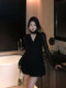 XZY/Xin Zhengyan, slightly fat mm pure and sexy purple V-neck long-sleeved dress for women in summer, sexy short skirt