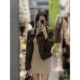 XZY Slightly Fat Korean Hot Girl Half Turtle Collar Slim Dress Women's 25 Years Winter Brown Short Jacket