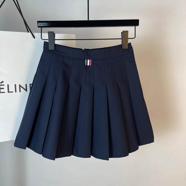 Suit tb gray pleated skirt A -line high waist, thin waist thin skirt, hidden cyan skirt skirt, female spring and autumn

