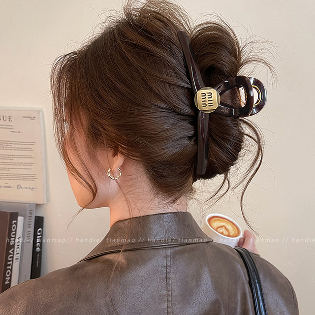 Simple clip women's 2025 new high-end large hairpin high-quality back head shark chuck headdress