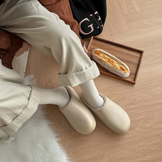 National mended cotton slippers for women winter 2025 new indoor home warm and comfortable thick-soled waterproof cotton slippers for men