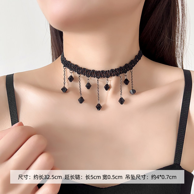 High-end necklace for women choker collar black lace neck strap clavicle chain neck chain neck accessories 2025 new style