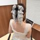 
Floral streamer clip women's 2025 new bow temperament half-tied hair ponytail clip back head hair shark clip
