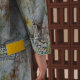 Desigual loose fit washed multi-color printed wasteland style women's denim jacket