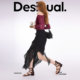 Desigual25 spring and summer new black lace multi-layer ruffled irregular slit mid-length skirt