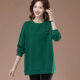 Pure cotton long-sleeved sweatshirt for women in spring and autumn clothes middle-aged mother casual loose T-shirt round neck base shirt jacket top trendy
