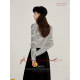 Early spring black and white striped long-sleeved bottoming top for women 2025 new spring and autumn round neck T-shirt loose bottoming shirt