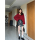 Zhang Axing 2023 autumn and winter new style shiny and versatile lazy V-neck twist knitted sweater