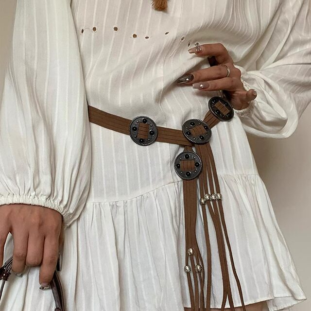 Retro Bohemian Ethnic Style Wearing Woman Chain Women's Decoration with Skirt Ins All-match Niche High-end Sense Belt
