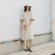 Semi-circle women's clothing 2024 summer new brand irregular splicing drawstring dress for women light sports niche design
