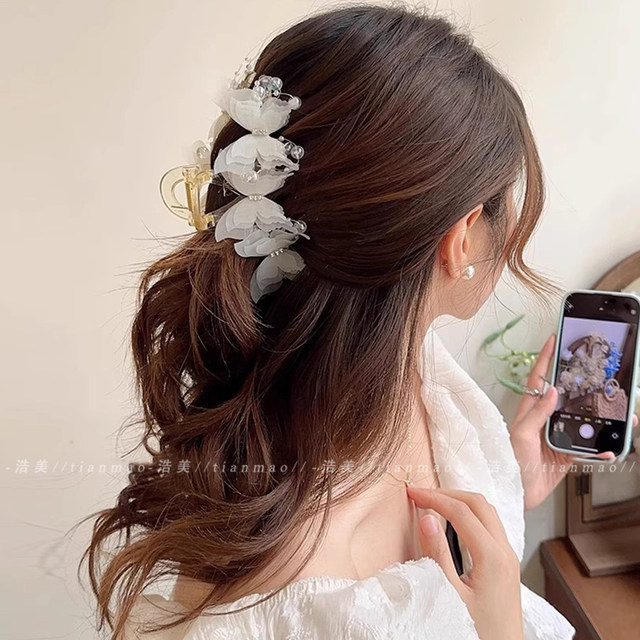 Agile butterfly clip female high-end 2025 new style back head shark clip large hair volume large hair clip