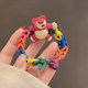DIY hand-made strawberry bear hair ring hand rope head rope new cute hair rope rubber band female head tie send boyfriend
