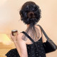 French lace pearl large intestine hair circle women buns streamers hair rope high-end head flower tie hair hair beauty hair accessories