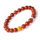 
Nanhong bracelet for women and men, full flesh, flame pattern, crystal gemstone, persimmon red beeswax single bead, red agate bracelet