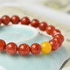 
Nanhong bracelet for women and men, full flesh, flame pattern, crystal gemstone, persimmon red beeswax single bead, red agate bracelet