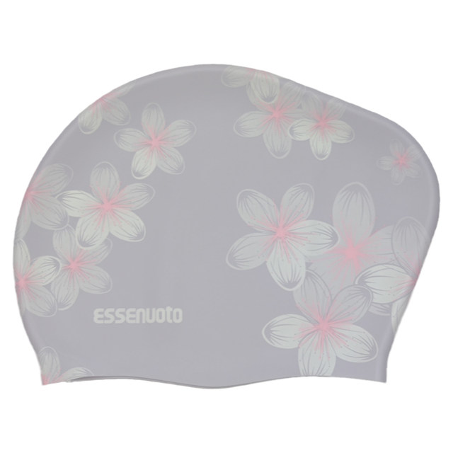 Silicone swimming hats Female long hair, increase the hood, waterproof high face value shower hat, ear -protecting earrings adult large swimming cap
