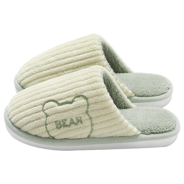 Cotton slippers for women, autumn and winter 2025 new indoor thick-soled home use plush warm toe-cap slippers for women to wear outside
